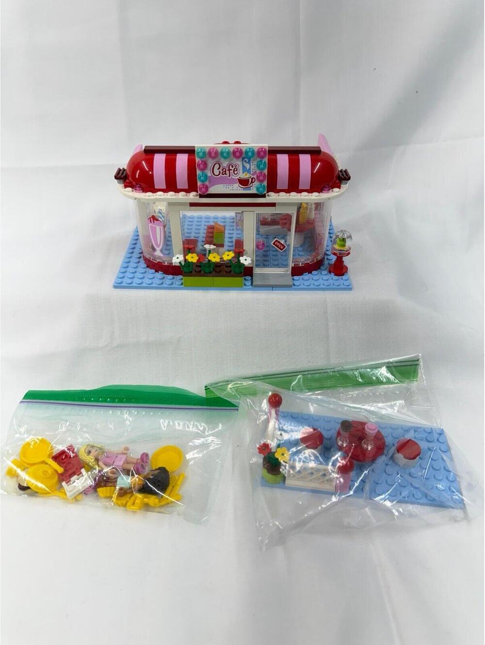 Lego Friends city park cafe set complete with minifigures, no instructions.
